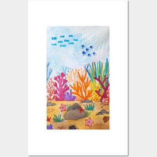 Colorful Coral underwater Posters and Art